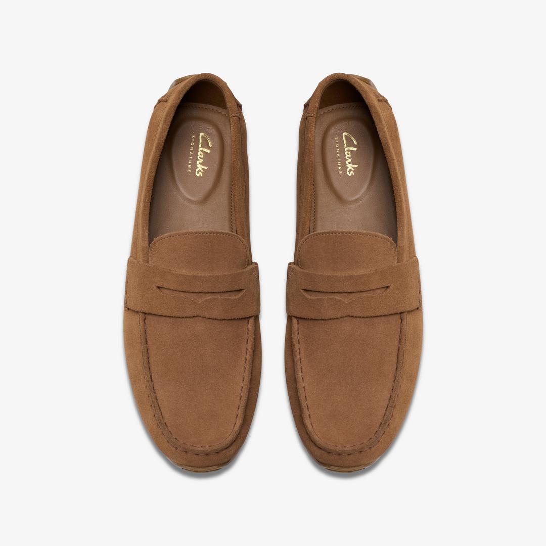 MENS Corsley Bar Cola Suede Loafers - Image 6
