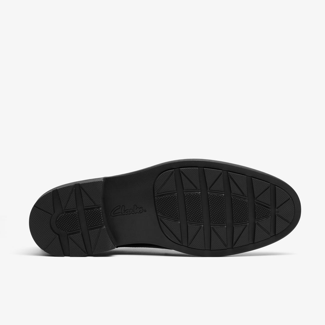 Mens Emmet Plain Black Smooth Shoes - Image 3