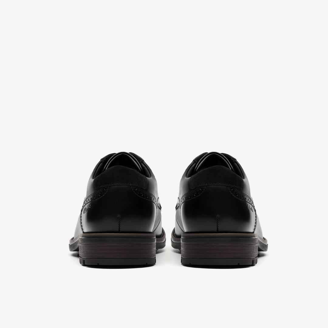 Mens Emmet Plain Black Smooth Shoes - Image 5