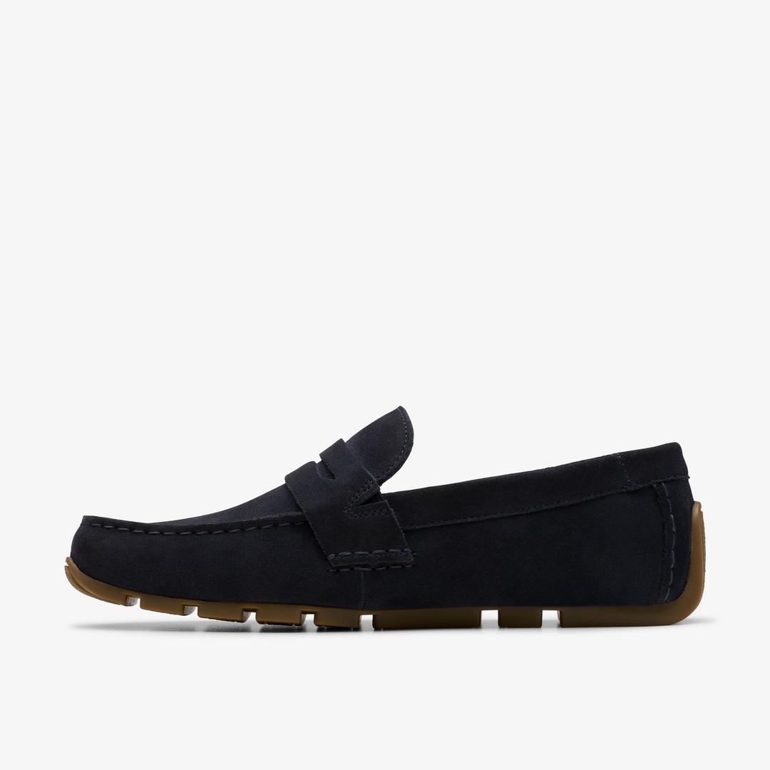 Men's Corsley Bar Navy Suede Loafers - Image 2