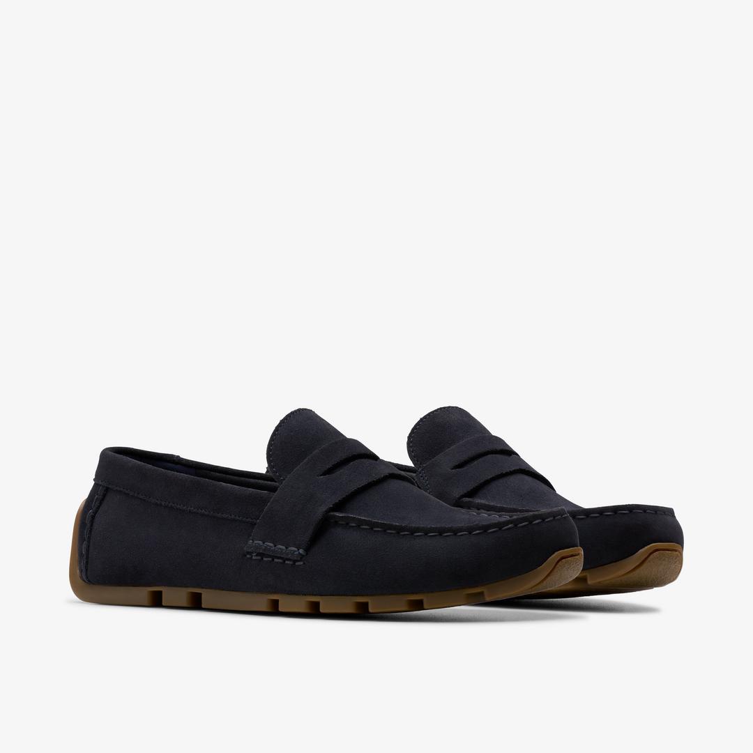Men's Corsley Bar Navy Suede Loafers - Image 4