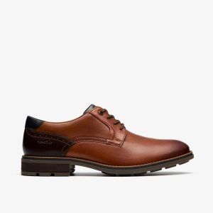 Mens Emmet Plain Tan Leather Shoes