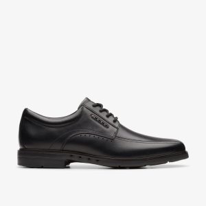 Mens Un Kendric Way Black Leather Oxford Shoes| Clarks