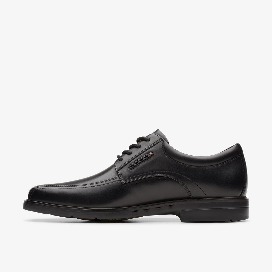 Mens Un Kendric Way Black Leather Oxford Shoes| Clarks - Image 2