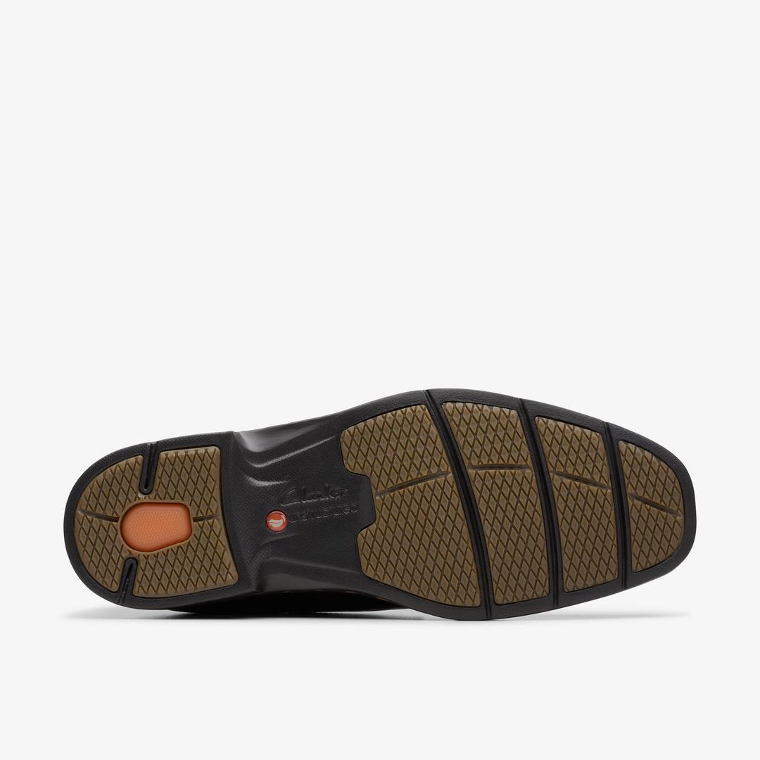 Mens Un Kendric Way Black Leather Oxford Shoes| Clarks - Image 3