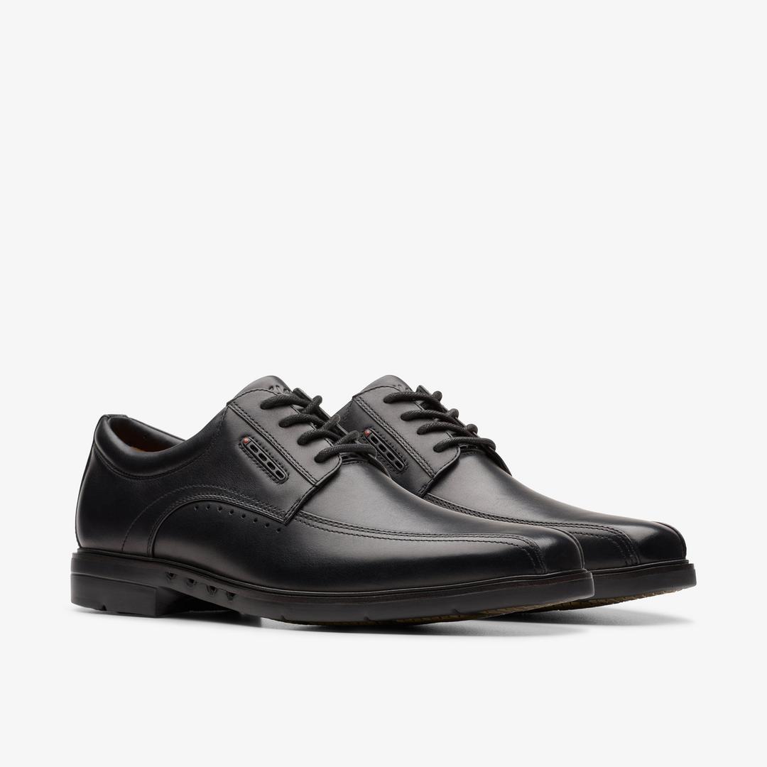 Mens Un Kendric Way Black Leather Oxford Shoes| Clarks - Image 4