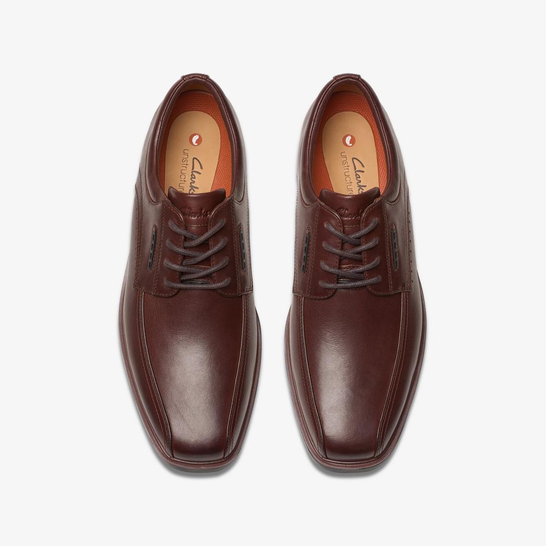 Mens Un Kendric Way Mahogany Leather Oxford Shoes| Clarks - Image 6