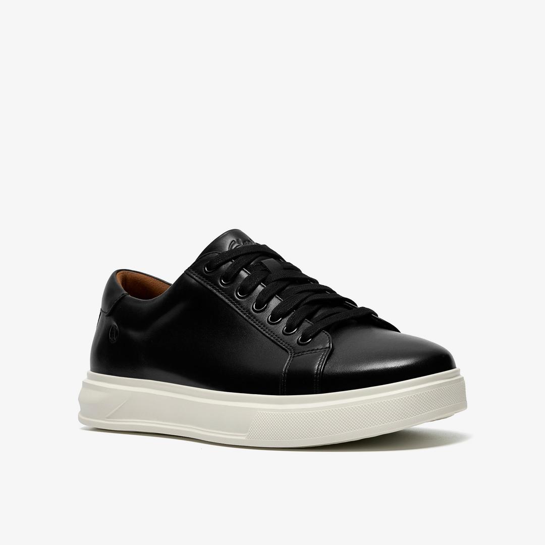 Mens Goswell Tie Black Leather Sneaker - Image 5