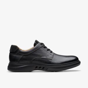 Mens Un Briley Pace Black Leather Oxford Shoes| Clarks