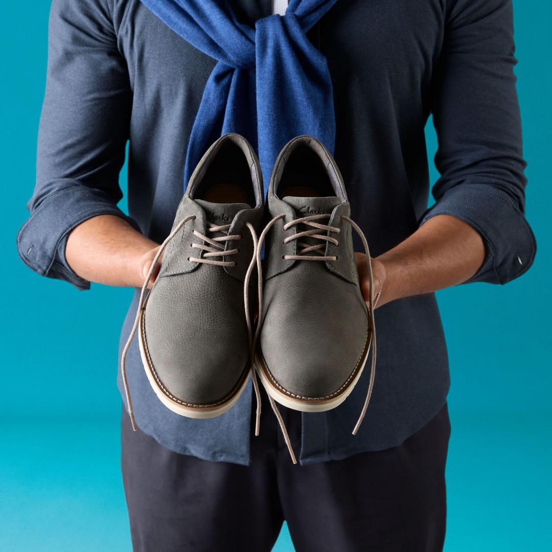 Mens Monahan Plain Stone Nubuck Oxfords - Image 8