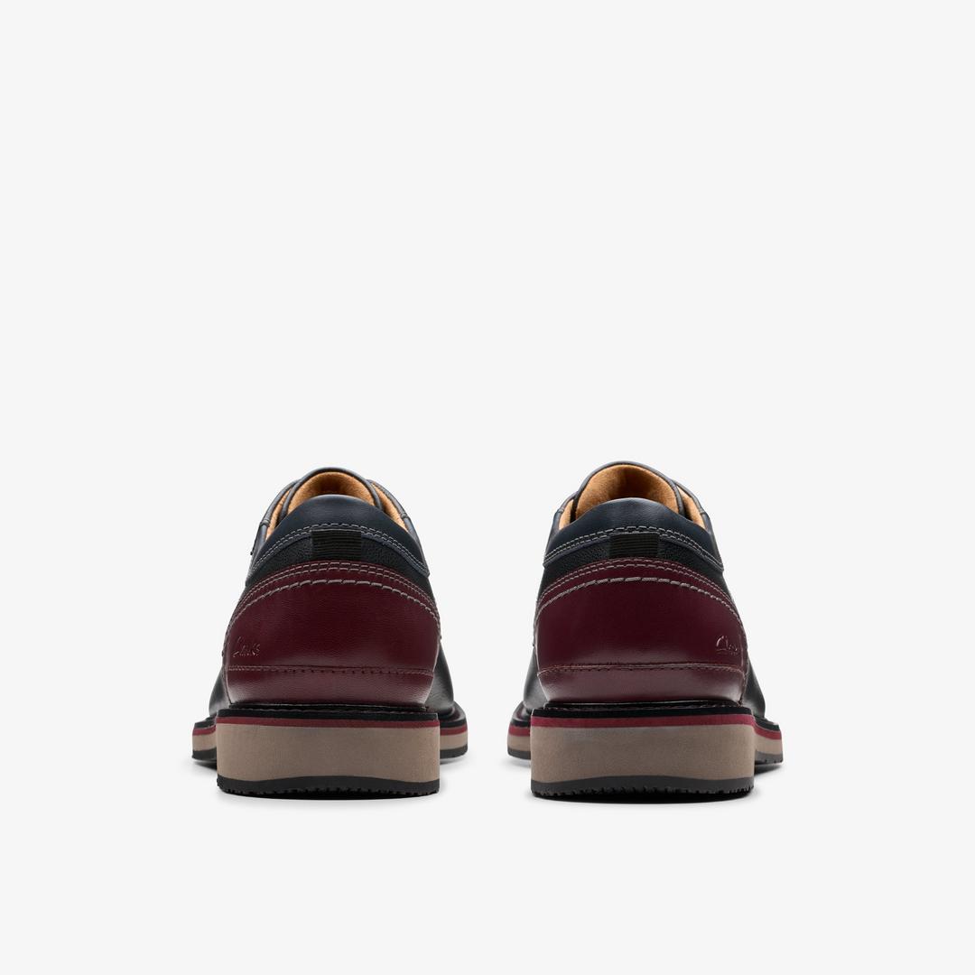 Men's Monahan Plain Black Leather Oxford Shoes| Clarks - Image 5