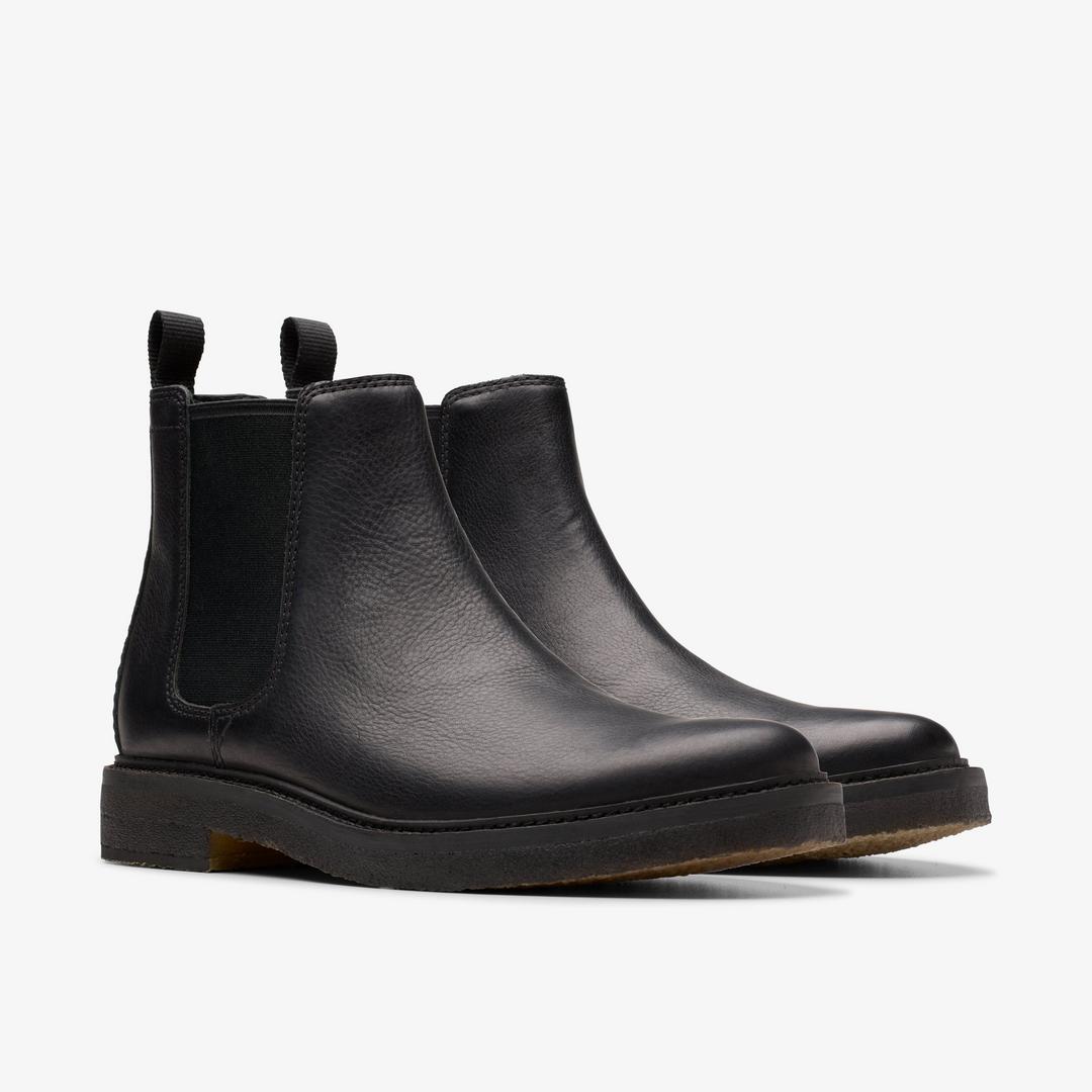 Mens Clarkdale Easy Black Leather Chelsea Boots - Image 7