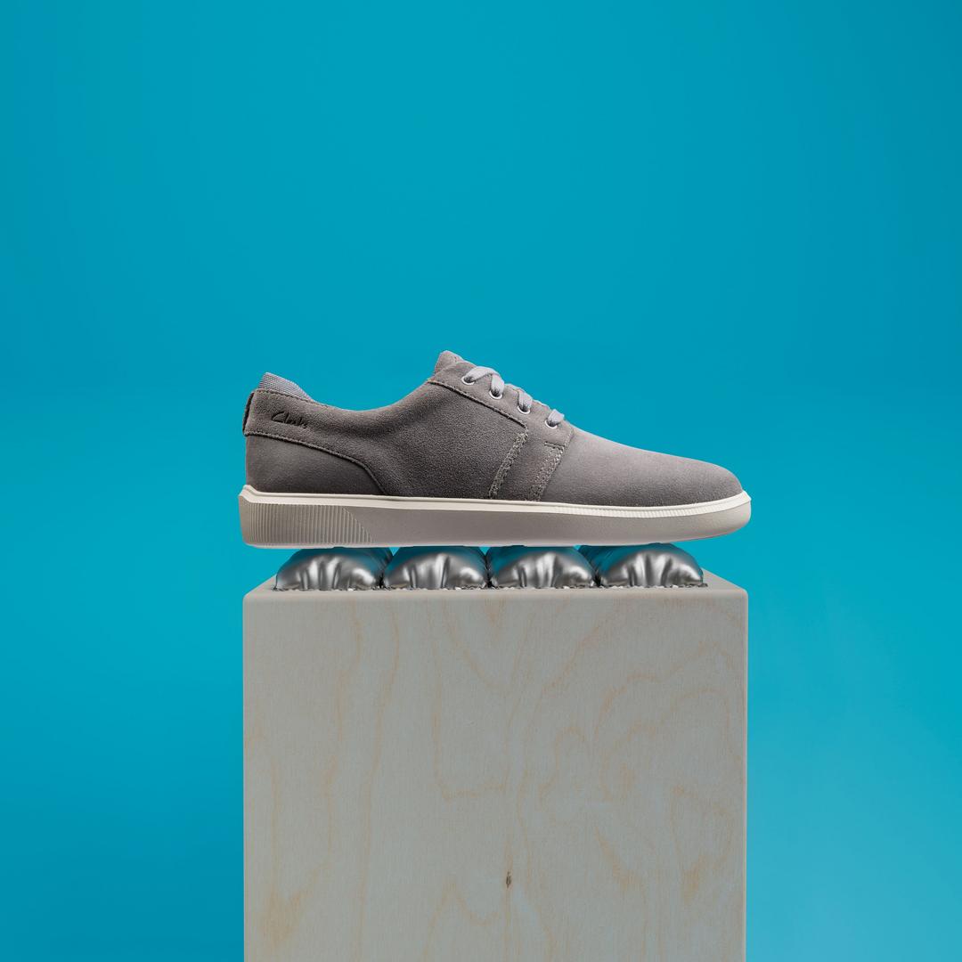 Mens Brodin Seam Grey Suede Sneakers - Image 2