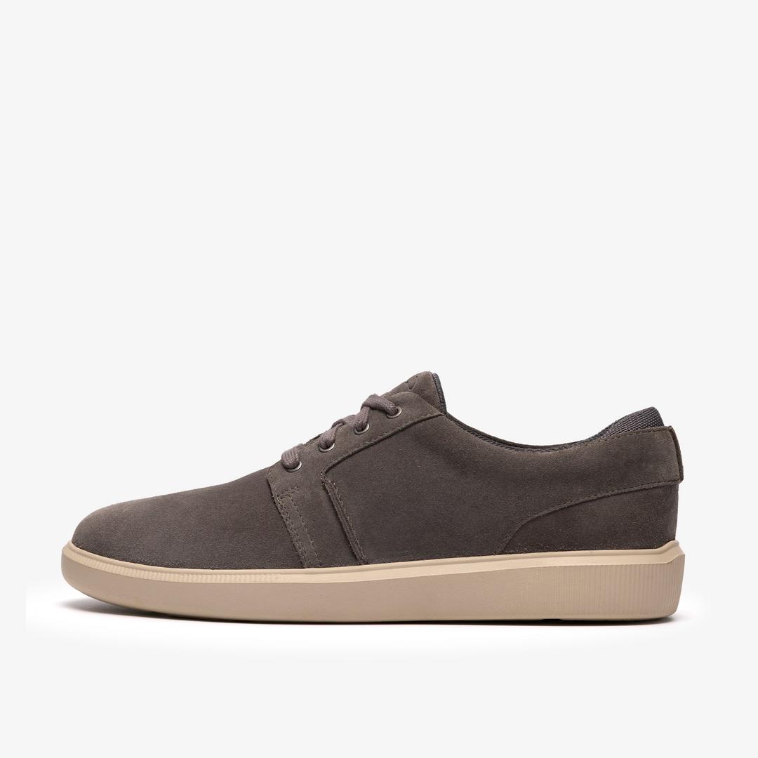 Mens Brodin Seam Grey Suede Sneakers - Image 3