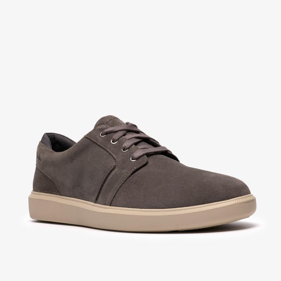Mens Brodin Seam Grey Suede Sneakers - Image 5