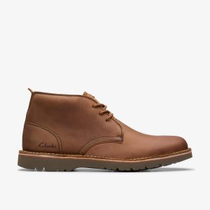 Mens Eastridge Mid Light Brown Leather Boots