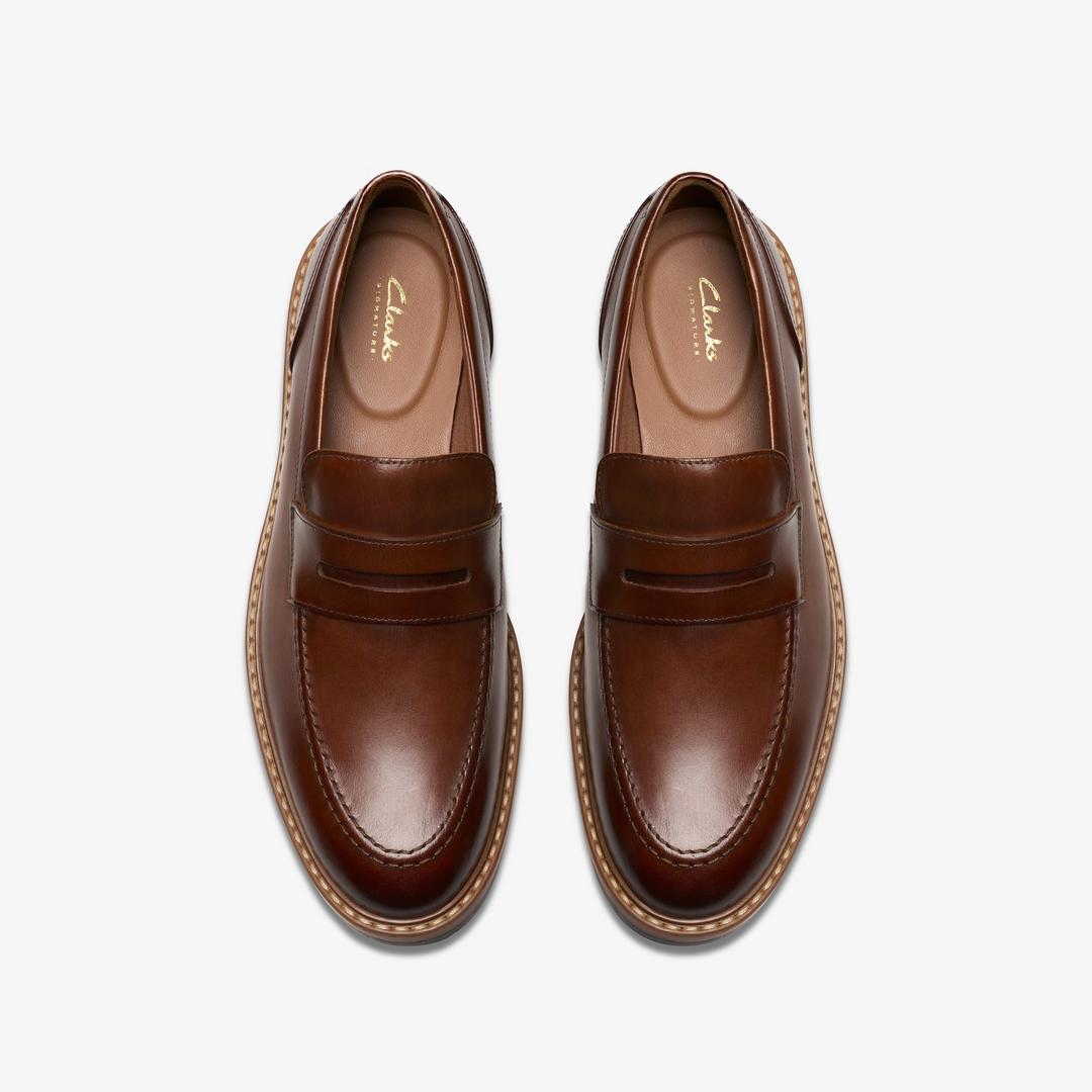 Mens Aldwin Step Mid Tan Leather Loafer Shoes - Image 11