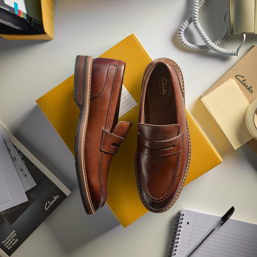 Mens Aldwin Step Mid Tan Leather Loafer Shoes - Image 2
