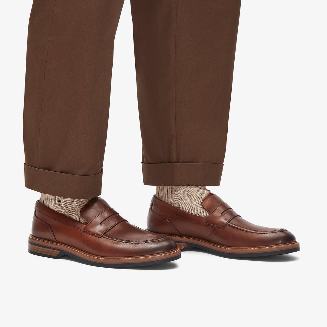 Mens Aldwin Step Mid Tan Leather Loafer Shoes - Image 3