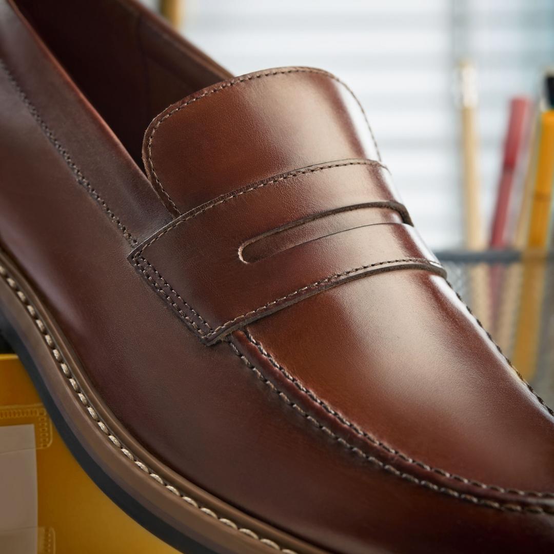 Mens Aldwin Step Mid Tan Leather Loafer Shoes - Image 4