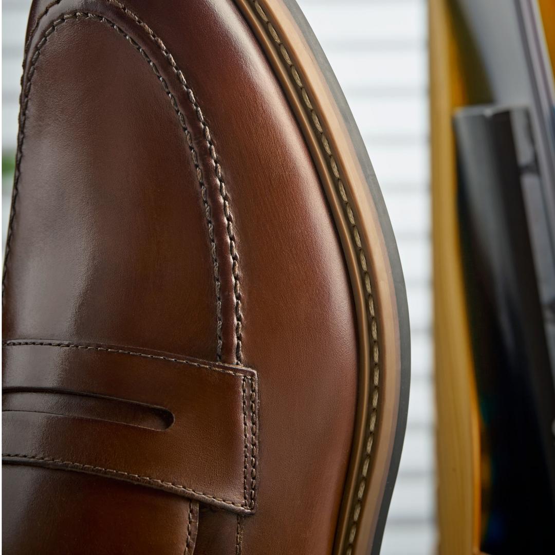 Mens Aldwin Step Mid Tan Leather Loafer Shoes - Image 5