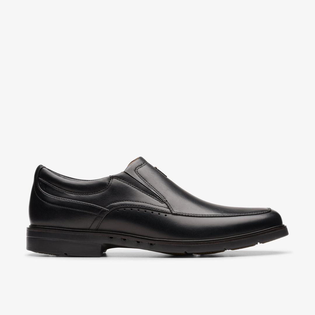 Mens Un Kendric Go Black Leather Loafer Shoes| Clarks