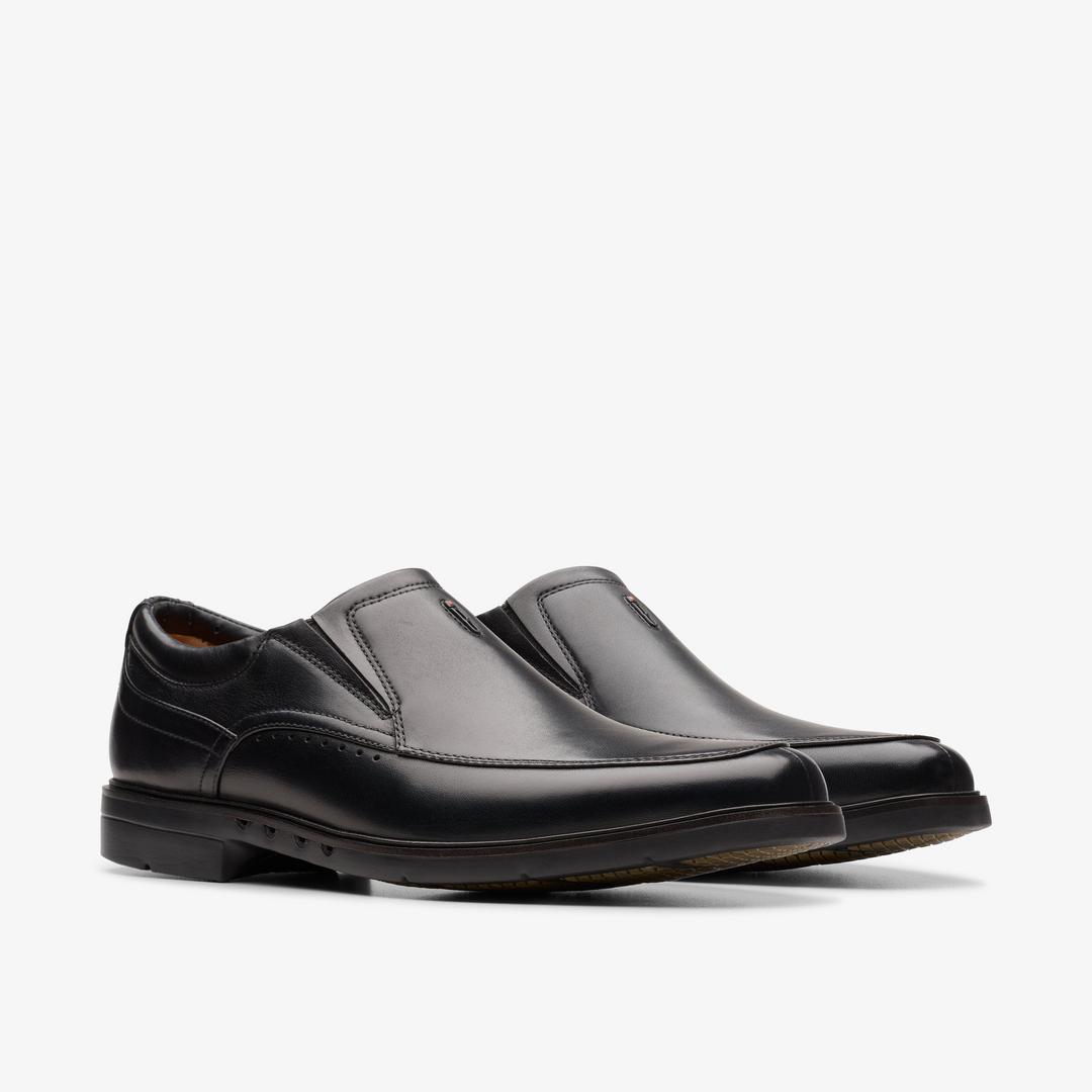 Mens Un Kendric Go Black Leather Loafer Shoes| Clarks - Image 4