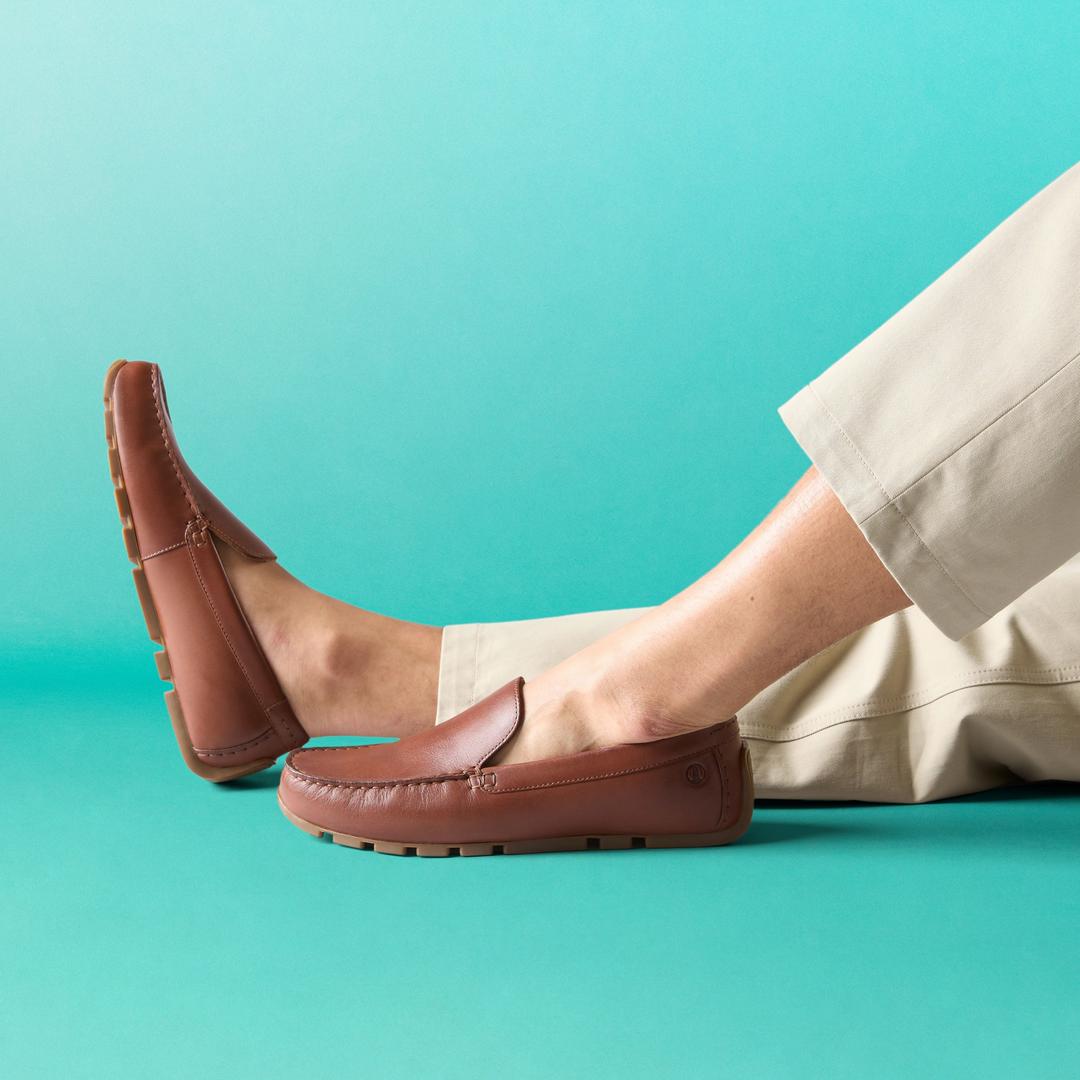 Mens Corsley Plain Tan Leather Loafers - Image 3