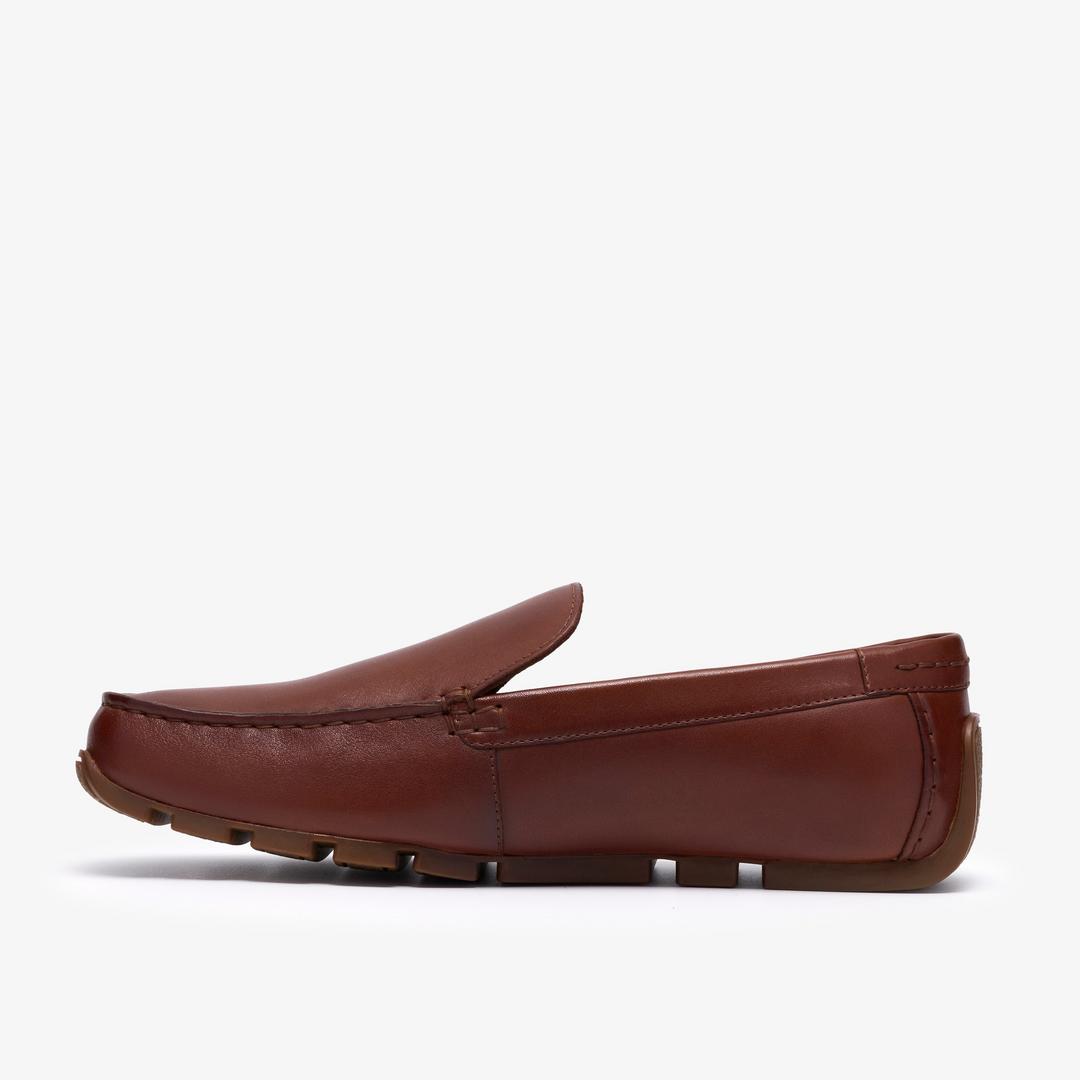 Mens Corsley Plain Tan Leather Loafers - Image 5