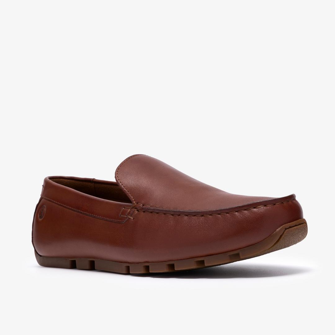 Mens Corsley Plain Tan Leather Loafers - Image 7