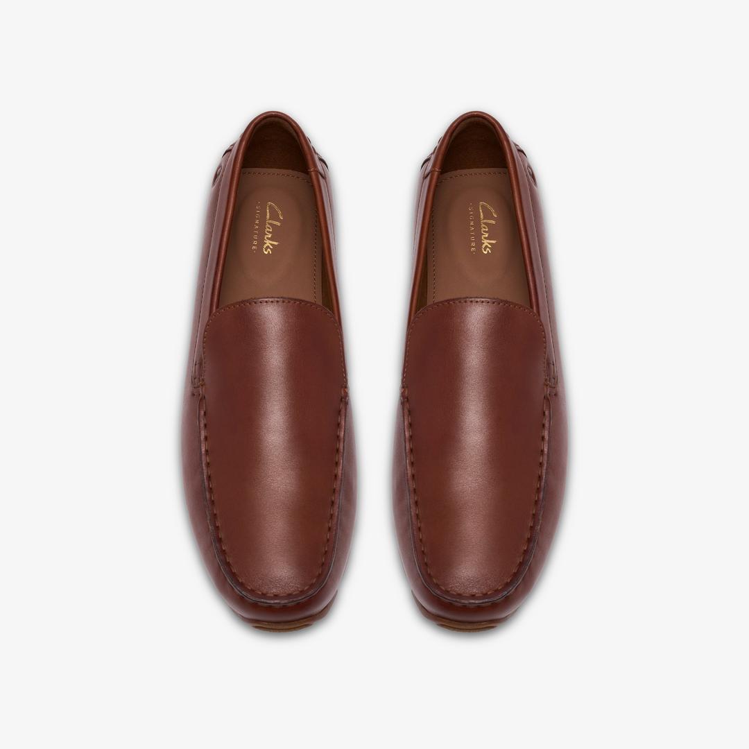 Mens Corsley Plain Tan Leather Loafers - Image 9