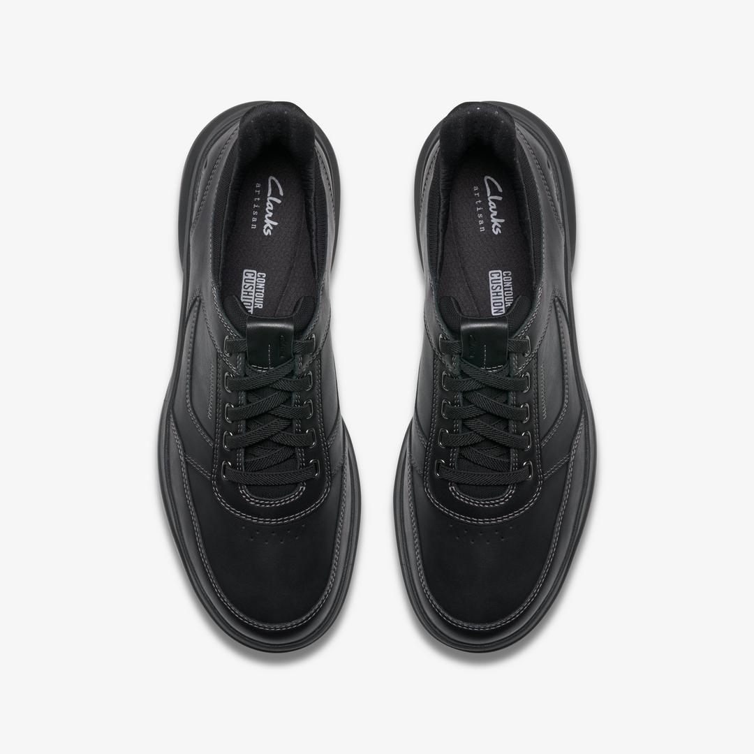 Mens Mullan Easy Black Leather Shoes - Image 6