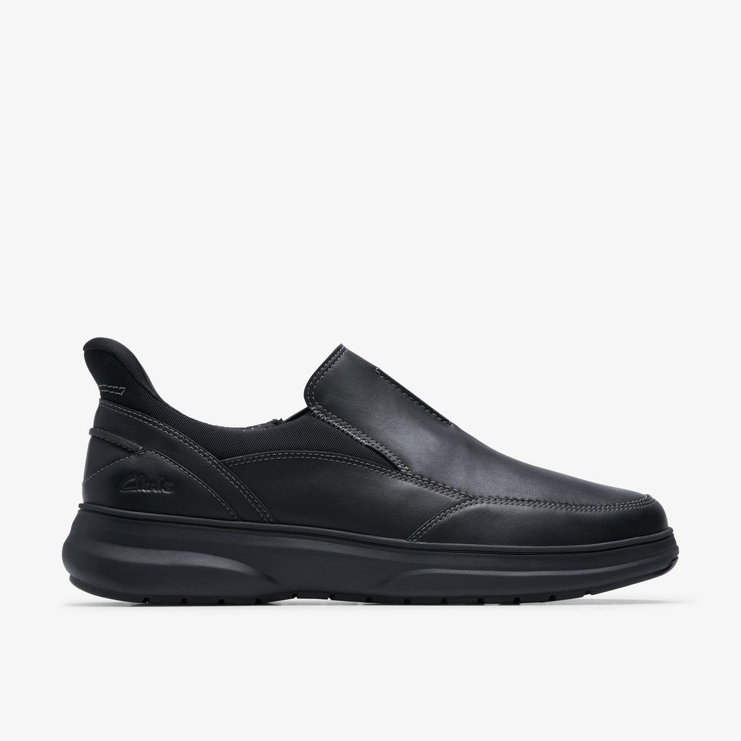 Mens Mullan Step Black Leather Shoes
