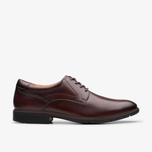 Men's Eldredge Plain Dark Brown Leather Oxford Shoes| Clarks