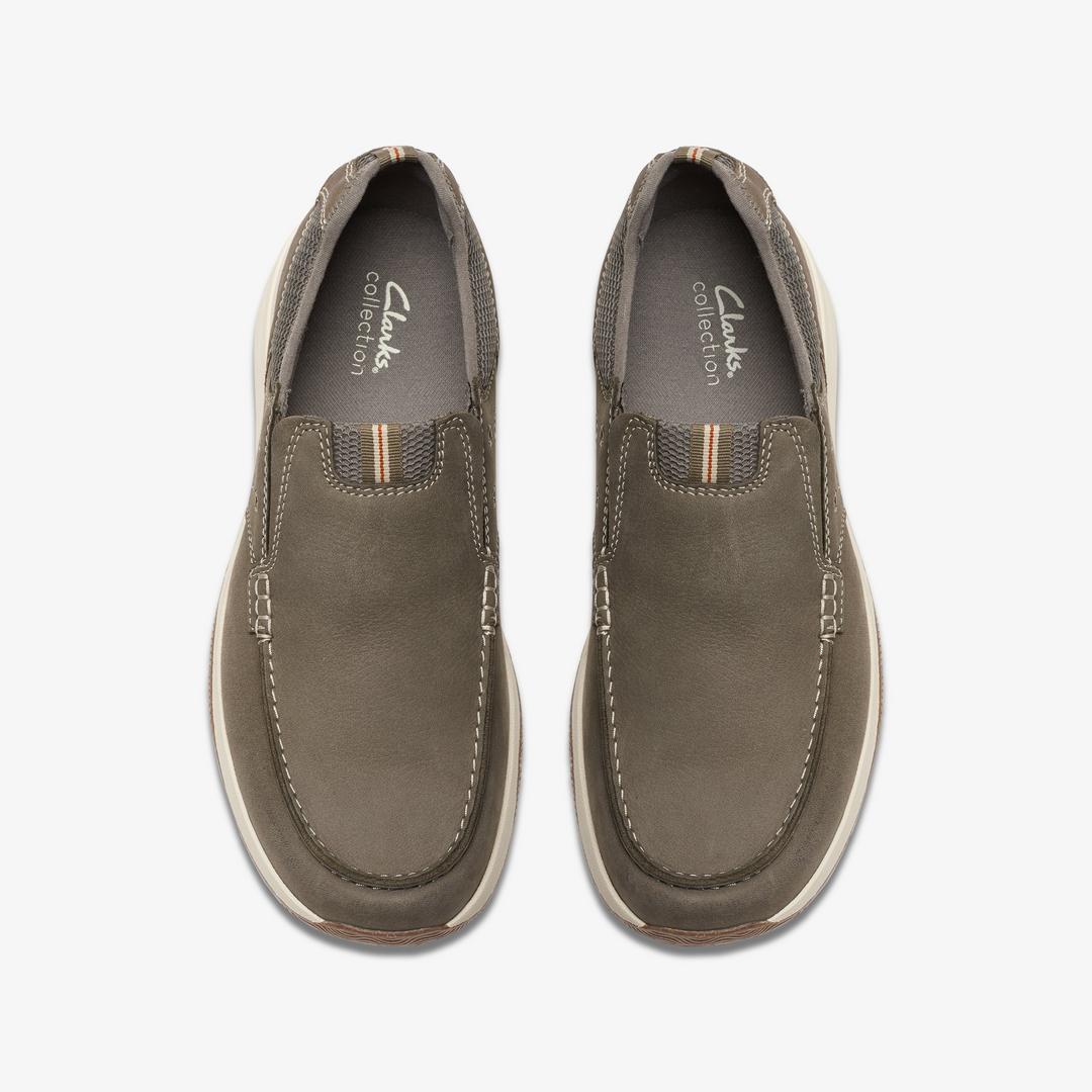 Mens Sailview Step Taupe Nubuck Slip-On Boat Shoes - Image 6