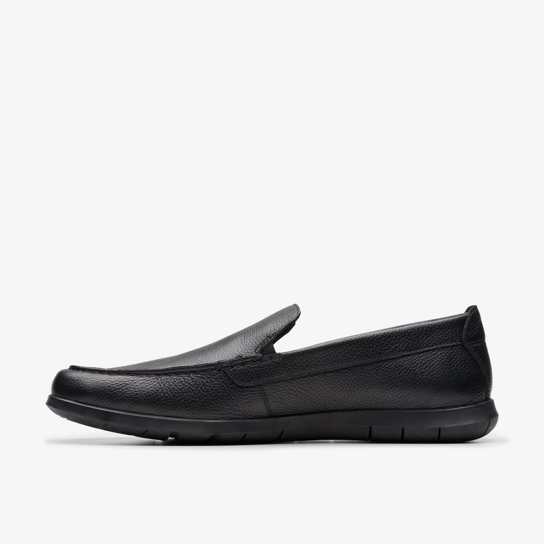 Men's Flexway Step Black Leather Loafers - Image 2