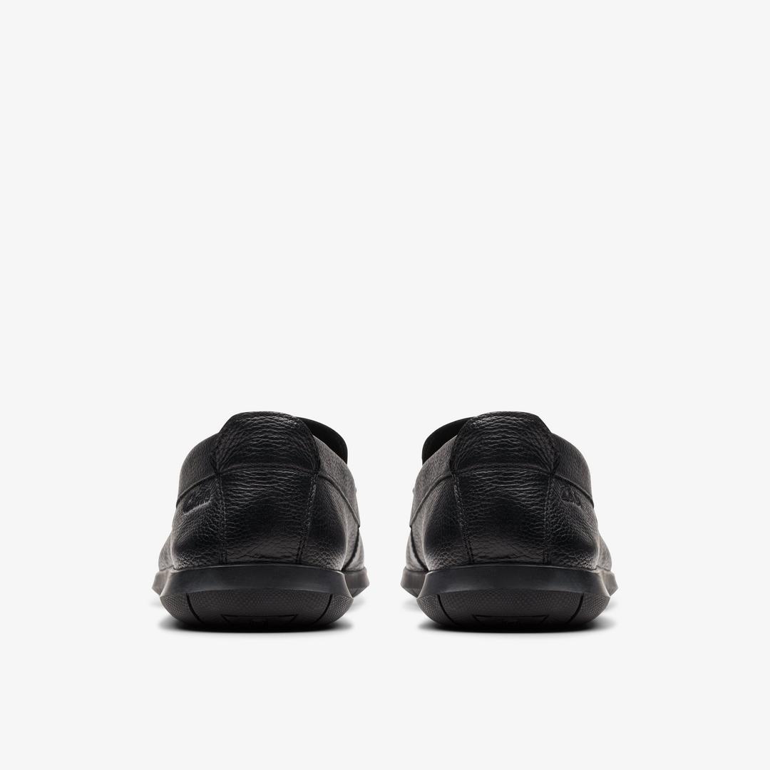 Men's Flexway Step Black Leather Loafers - Image 5