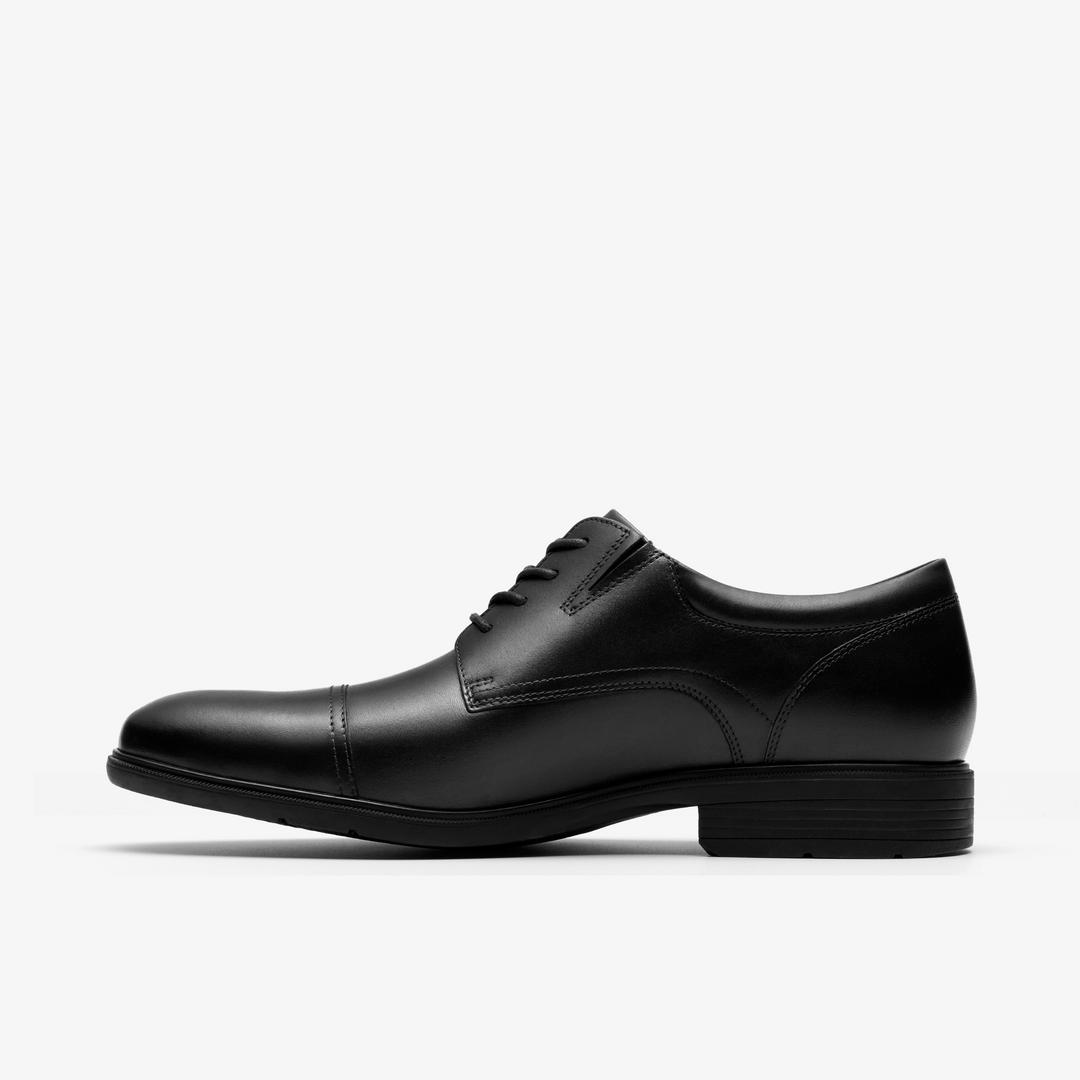 Mens Steadwell Cap Black Leather Oxfords - Image 2