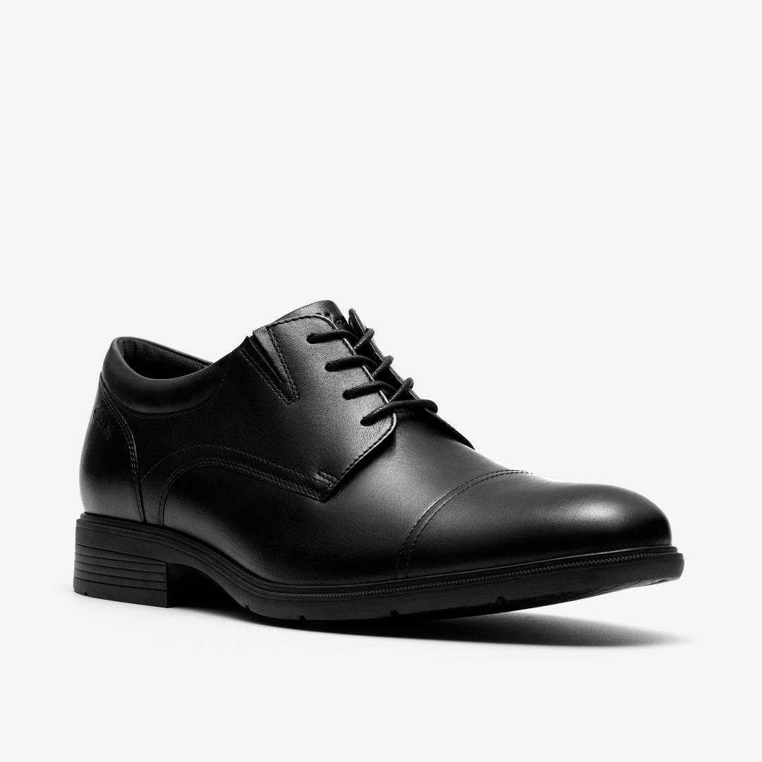 Mens Steadwell Cap Black Leather Oxfords - Image 4