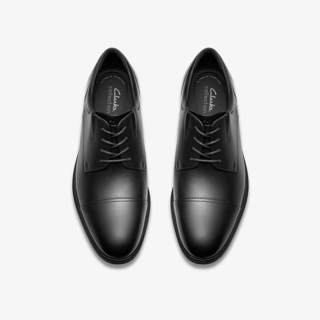 Mens Steadwell Cap Black Leather Oxfords - Image 6