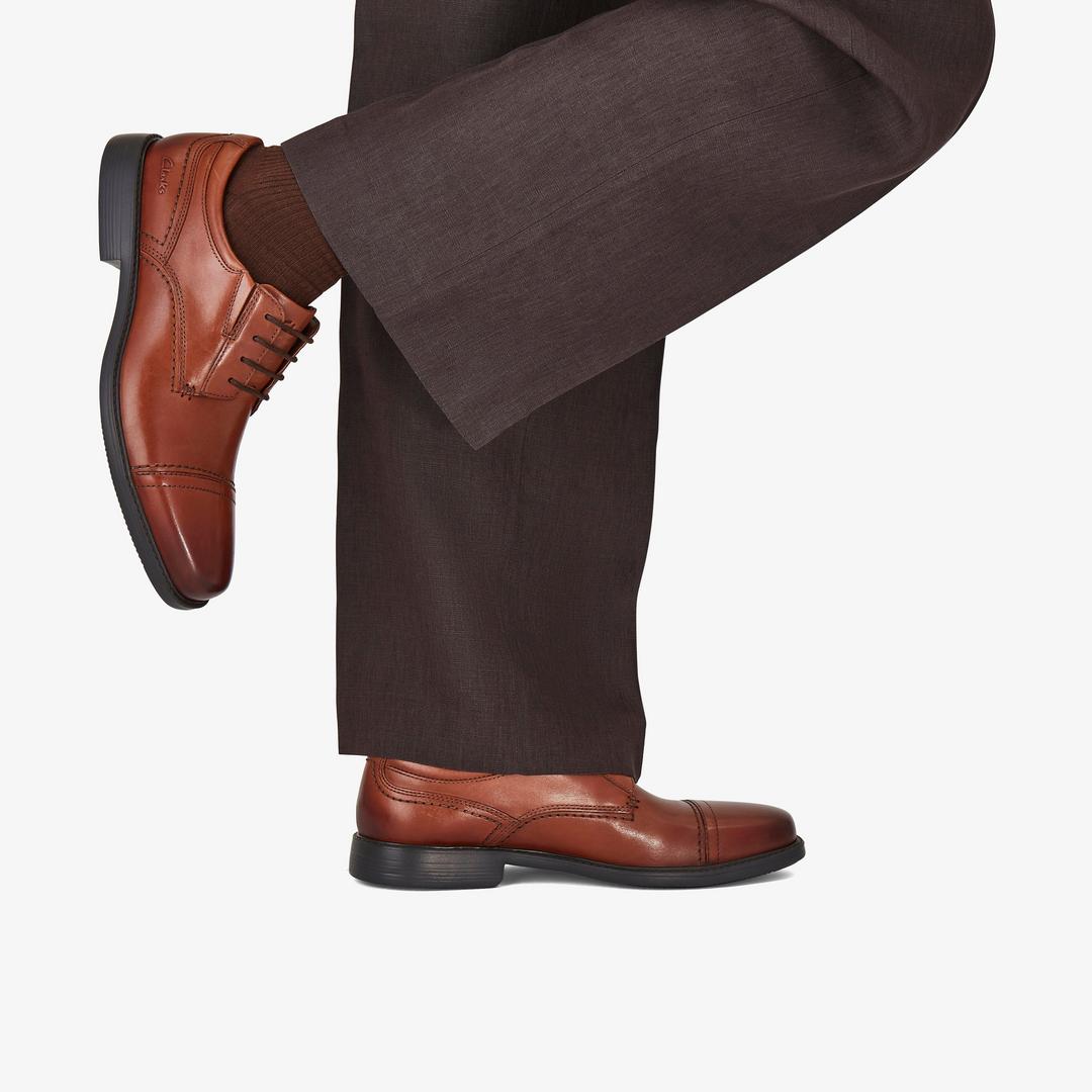 Mens Dresslite Cap Tan Leather Oxford - Image 2