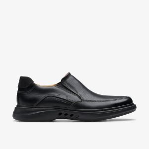 Mens Un Briley Step Black Leather Loafer| Clarks