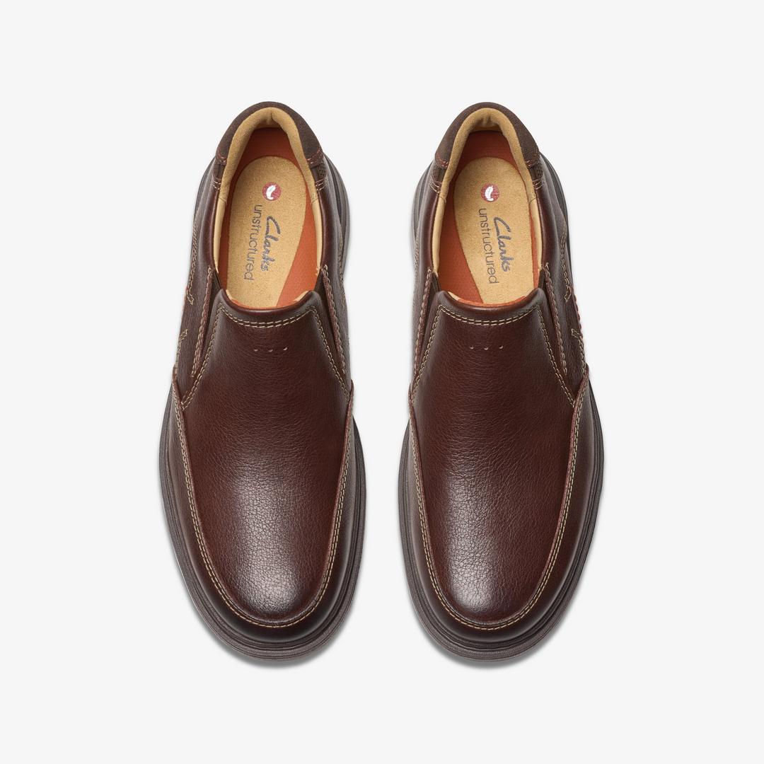 Mens Un Briley Step Mahogany Leather Loafer Shoes| Clarks - Image 6