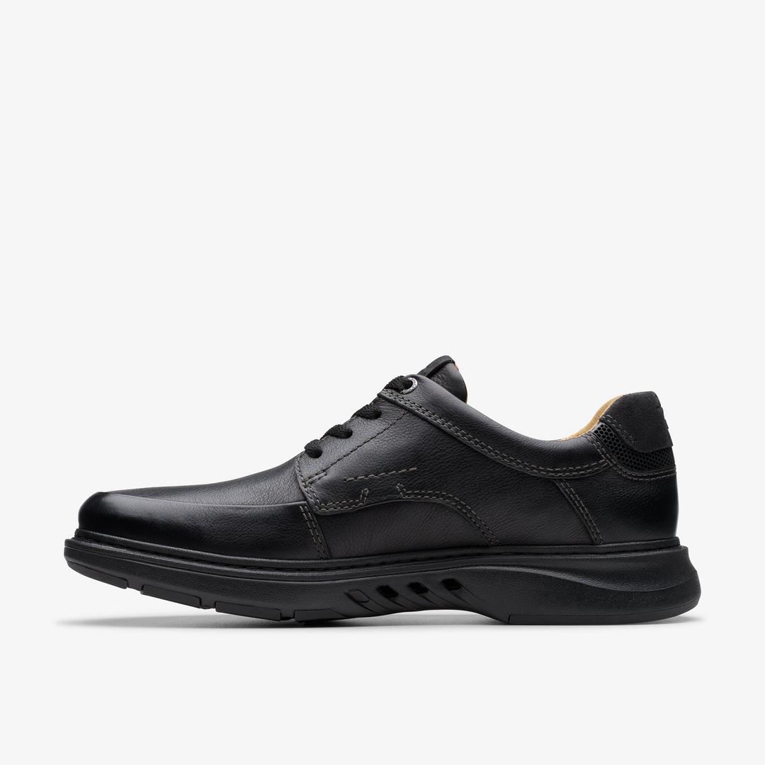 Mens Un Briley Lace Black Leather Oxford Shoes| Clarks - Image 2