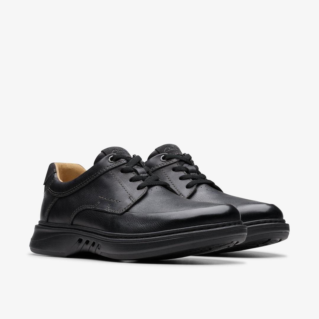 Mens Un Briley Lace Black Leather Oxford Shoes| Clarks - Image 4