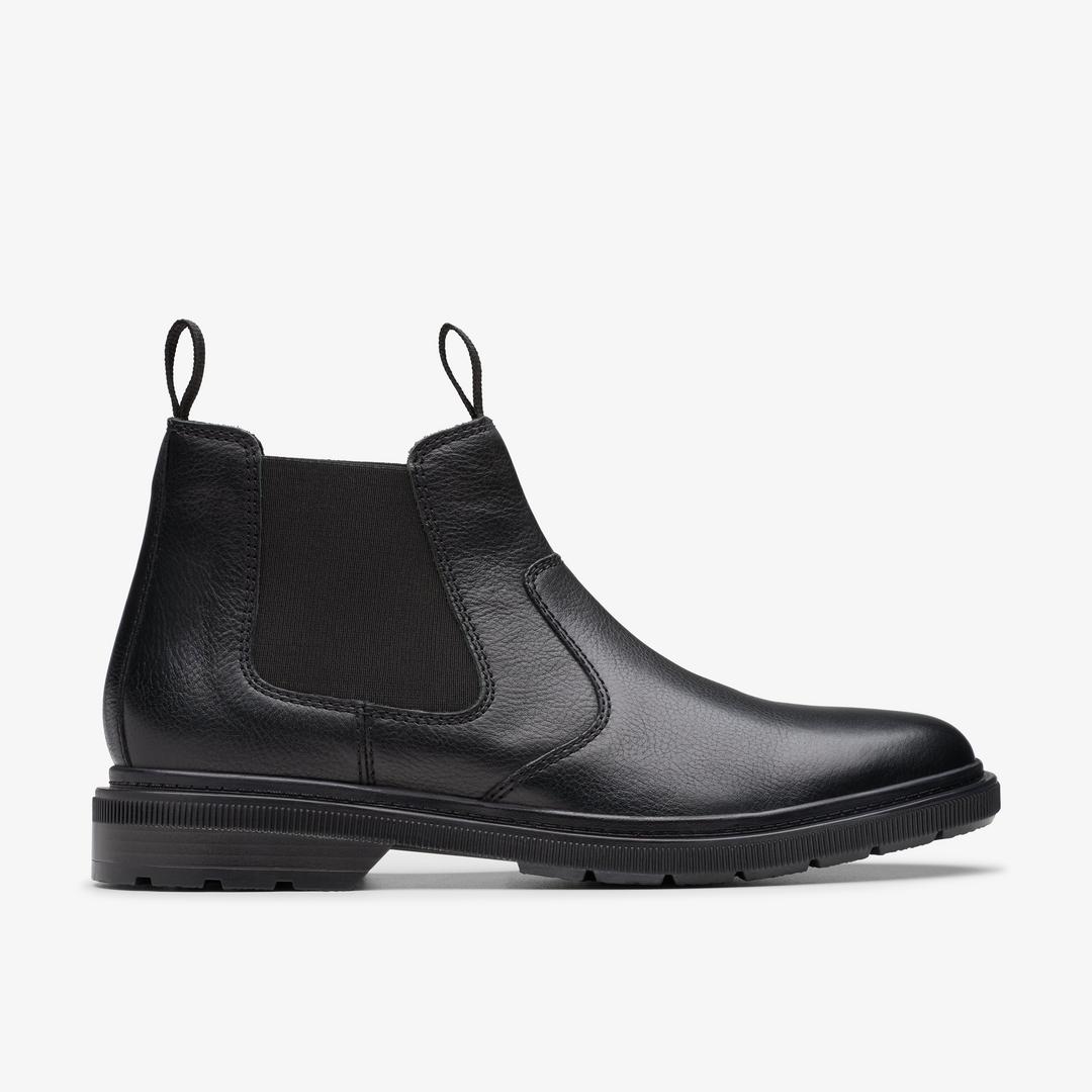 Mens Burchill Up Black Leather Chelsea Boots