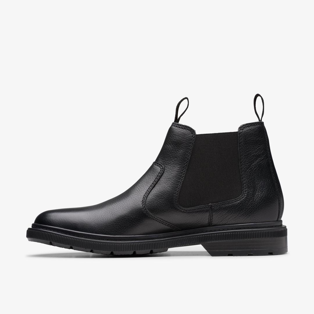 Mens Burchill Up Black Leather Chelsea Boots - Image 2