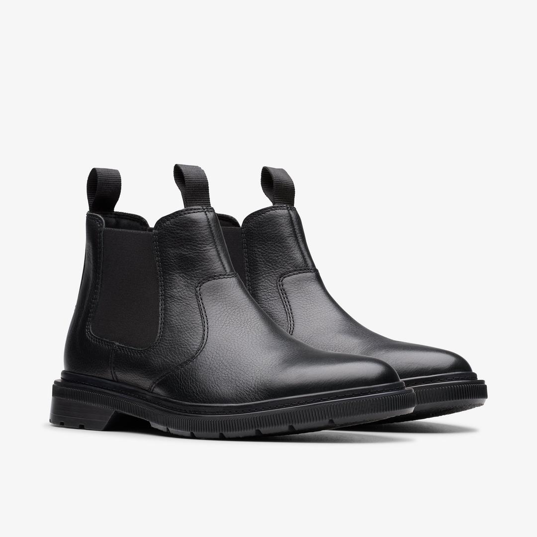 Mens Burchill Up Black Leather Chelsea Boots - Image 4
