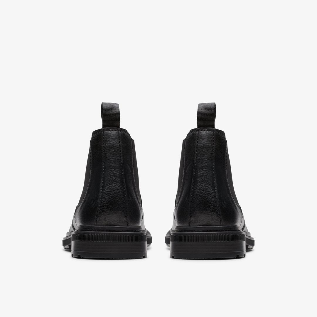 Mens Burchill Up Black Leather Chelsea Boots - Image 5
