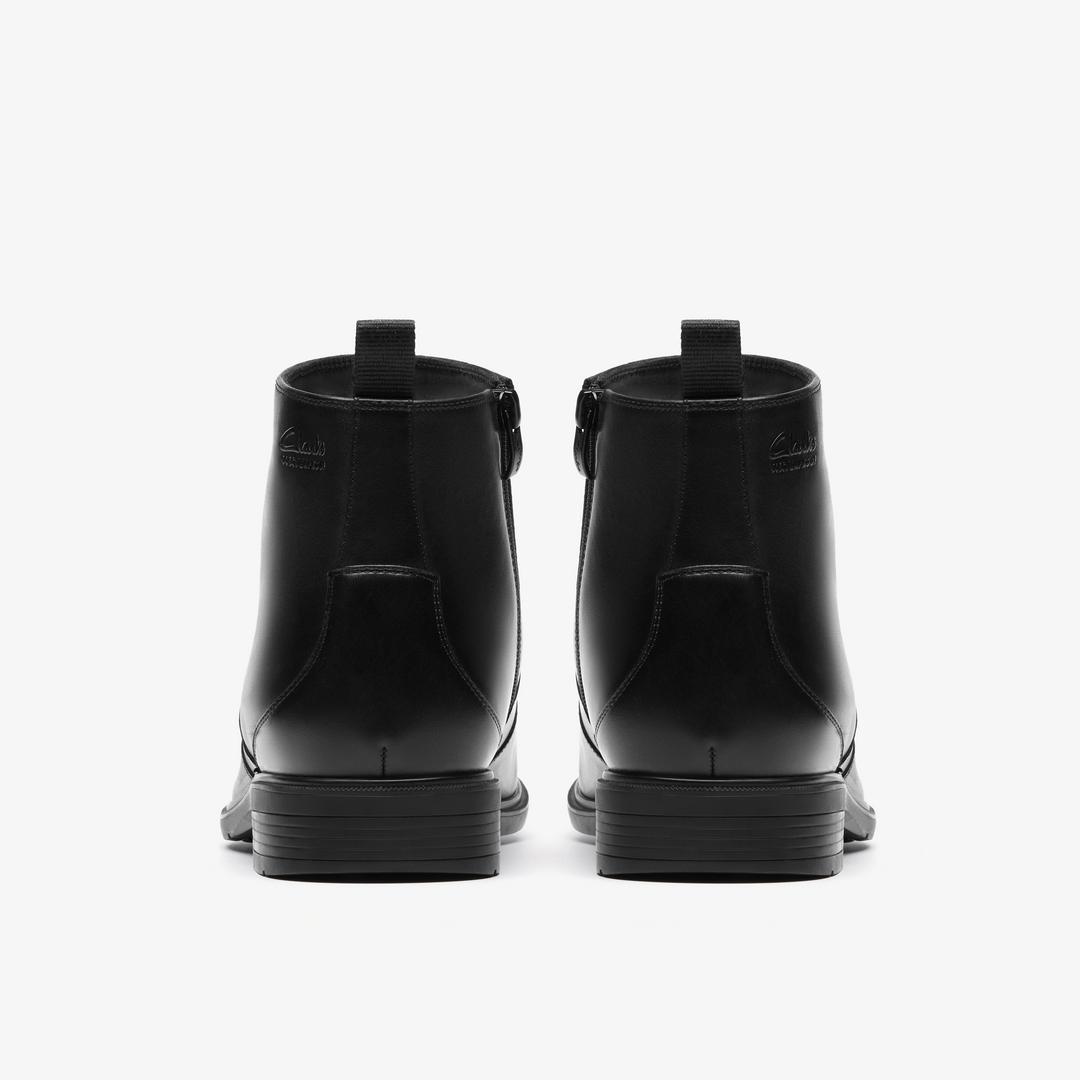 Mens Steadwell Zip Black Leather Dress Boots - Image 6